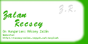 zalan recsey business card
