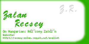 zalan recsey business card